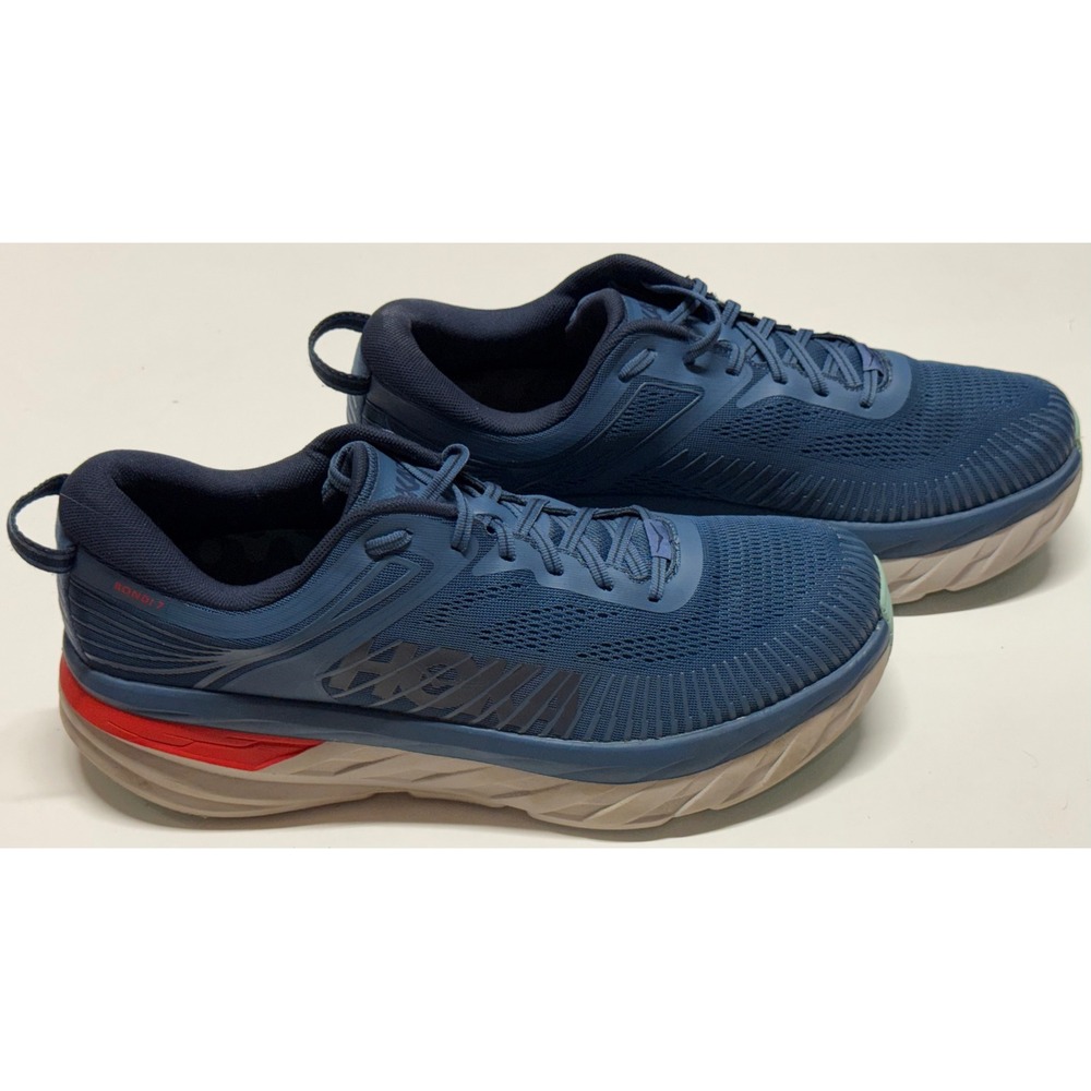 Hoka‎ One One Bondi 7 Mens 12.5 Real Teal Outer Space Blue Running Shoes 1110518